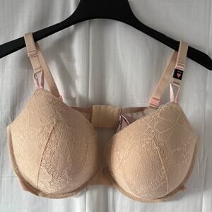 Victoria's Secret Bra Women's 40DD Beige Lace Lightly Lined Push Up Bra NWT